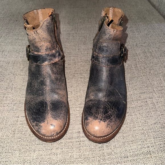 Bed Stu Distressed Brown Ankle Boots - Picture 2 of 5